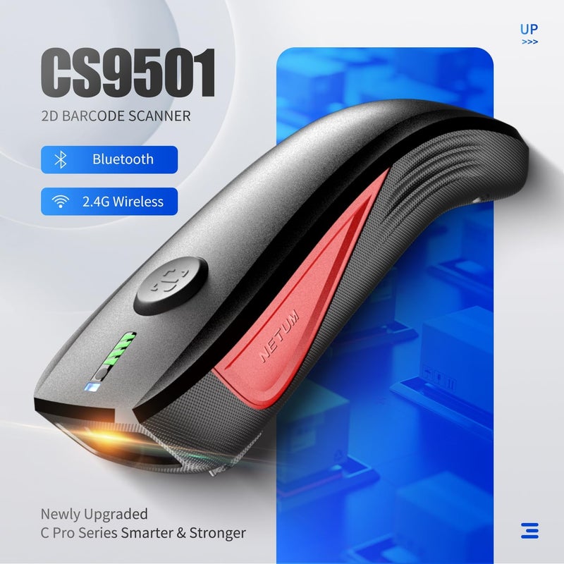 NETUM CS9501 Bluetooth QR Code Scanner– Upgraded Wireless Barcode Scanner with Zebra's Scan Engine, Portable 2D Code Reader for Inventory Management for Tablets, Android, iOS, PC and POS Systems - Image 2
